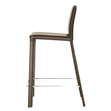 Baxton Studio 35-1/2-Inch-Tall Leather Counter Stool, Set of 2, Espresso Brown