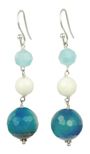 Sterling Silver Blue Jade Drop Earrings