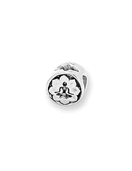 Yoga Lotus Charm in Silver for 3mm Charm Bracelets