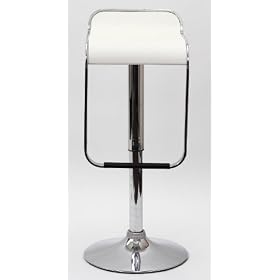 Click here to buy Lem Piston Barstool with a White Vinyl Seat - Ships in 24 Hours with Money Back Guarantee! by Lexington Modern.