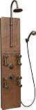 PULSE Showerspas 1016 Mojave Pre-Plumbed Hand Hammered Copper Shower System, Copper with Oil Rubbed Bronze Finish