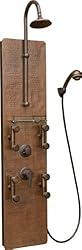 PULSE Showerspas 1016 Mojave Pre-Plumbed Hand Hammered Copper Shower System, Copper with Oil Rubbed Bronze Finish