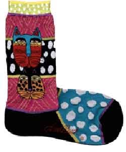 Laurel Burch Wild Cats Sole Mates Socks