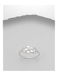 Flower CZ Ring In 92.5 Sterling Silver