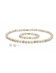 14K 7-7.5mm multi color freshwater cultured pearl set.