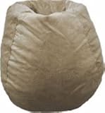 IMAGE OF Buff Faux Suede Bean Bag Chair