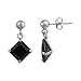 Sterling Silver Diamond Shape Black Cubic Zirconia title=