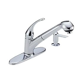 DELTA/PEERLESS FAUCET CO. P8550-SD SINGLE LEVER KITCHEN FAUCET PULL-OUT SPOUT