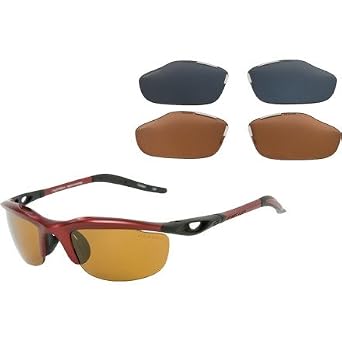 Click here to buy Switch Vision Polarized Sunglasses- Headwall Wrap Dark Burgundy by Switch Vision.