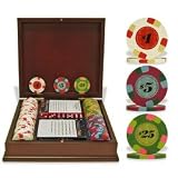 Paulson Tophat & Cane 100 Clay Poker Chips with Wooden Case