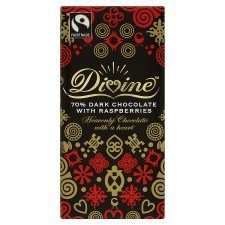 Divine 70% Dark Chocolate With Raspberries 100G