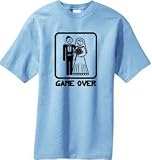 GAME OVER Funny Bride Groom Light Blue Novelty T-shirt