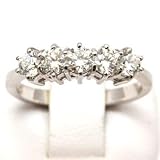 18ct White Gold 101ct H si2 5 Stone Half Eternity Diamond Ring Size P 12