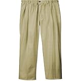 Big and Tall Creekwood Elastic Waist Pleated Cotton Twill Pant - KHAKI