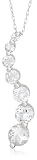 10k White Gold, April Birthstone White Topaz Journey Pendant, 18