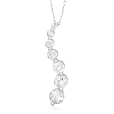 10k White Gold, "April Birthstone" White Topaz Journey Pendant, 18"