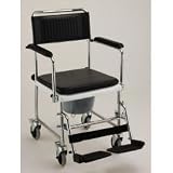 Drop-Arm Shower Transport Chair/Commode