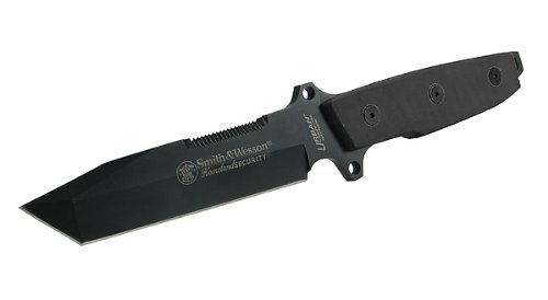 Smith and Wesson, Tantoklinge, Stahl AISI 420, beschichtet, G-10 Griffschalen, Nylonscheide mit Vortasche