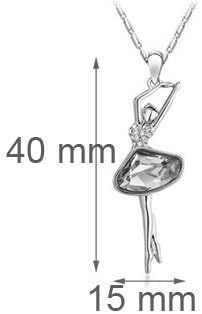 Everbling Ballet Dance Girl Ballerina Red Swarovski Elements Crystal Pendant Necklace 18"