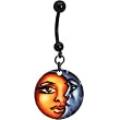 Handcrafted Colorful Sun and Moon Belly Ring