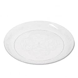 Plastic Dinnerware, Plates, 7-1/2" Diameter, Scroll, Clear, 25/Pack