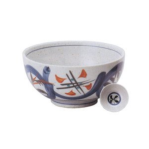 丼　うどん・そば・海鮮　益子赤丸紋5.0丼　白　どんぶり　陶器　美濃焼　業務用食器