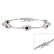 Sterling Silver Heart Shaped Genuine Garnet Bracelet