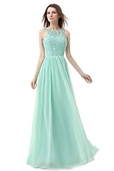 Empire   Waistline Draped  Applique Lace Chiffon Bridesmaid Dress  With Ruffles