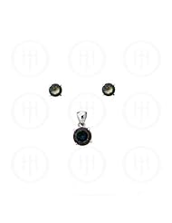 Sterling Silver - Mystic Topaz Stone Earrings Pendant Set (PS-1017)