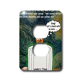 Rich Diesslins Famous People Places Books Cartoons - Van Gogh and Internet Chat Rooms - Light Switch Covers - 2 plug outlet cover