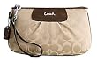 Coach Soho Signature Capacity Wristlet Clutch Bag Purse 45808 Khaki Mahogany