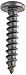 18-8 Stainless Steel Sheet Metal Screw, Black Oxide Finish, Pan Head, Phillips Drive, Type A, #10-12 Thread Size, 1