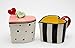 Fine Ceramic Hand Painted Happy Heart Sweetheart Heart Shape Sugar and Creamer with Spoon Set, 4-1/4