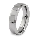 Polished Beveled Edge Tungsten Carbide Ring (6.0 mm)- Sizes 6-13