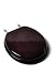Comfort Seats C1B1R-16BN Designer Solid Wood Round Toilet Seat with Anti-microbial and PVD Brushed Nickel Hinges, Mahogany