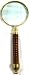 Solid Brass Magnifying Glass w/ Wood Handle & Felt Bag