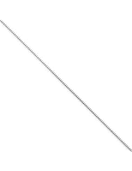 10K White Gold 16in .7mm Box Necklace Chain. Metal Wt- 1.2g