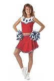 Fancy Dress Costume - Patriotic Cheerleader - Red - Medium