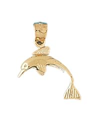 Dazzlers Solid 14 karats gold Dolphin Charm Pendant Available in three colors from jewelsberry (weights: 1.0 grams only)
