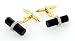Stunning 18kt yellow gold cufflinks with onyx and diamonds
