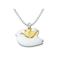 Sterling Silver Mama Bird Necklace with Initial - Custom Made with Any Initial!