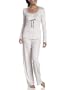 Derek Rose Women's Knit Pajama Set -2005-Base001,Oyster,Small