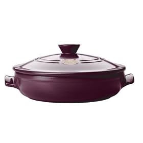 Emile Henry Flame Top 12 Inch Round Brazier, Figue by Emile Henry