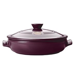 Emile Henry Flame Top 12 Inch Round Brazier, Figue by Emile Henry