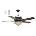 Ellington LS52ABZ5CRGD Lonestar 52-Inch Five-Blade Ceiling Fan with Remote and Wall Control, Aged Bronze with Teastain Light