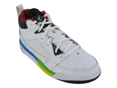 Nike Kids NIKE JORDAN FLIGHT 9 (PS) BASKETBALL SHOES 11.5 (WHITE/GREEN-VAR RED-BLUE)