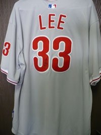 Lee, Cliff Autographed/Hand Signed Authentic Phillies Jersey