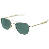 American Optical Flight Gear Original Pilot Sunglass, 57-mm Gold Frame with Bayonet Temples, True Color Green Glass Lens