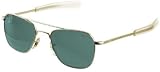 American Optical Flight Gear Original Pilot Sunglass, 55-mm Gold Frame with Bayonet Temples, True Color Green Glass Lens