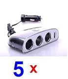 5 X In-Car USB & 3-Socket Charger Perfect For GPS - Magellan, TomTom, Garmin & All Other Car Charger Devices